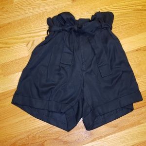 Black paper bag shorts